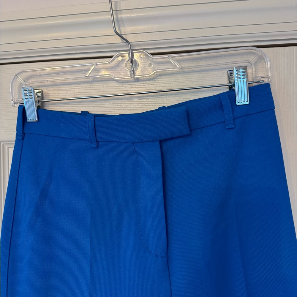 ZARA Mid Rise Straight Leg Blue Trousers XS - Picture 6 of 11